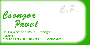 csongor pavel business card